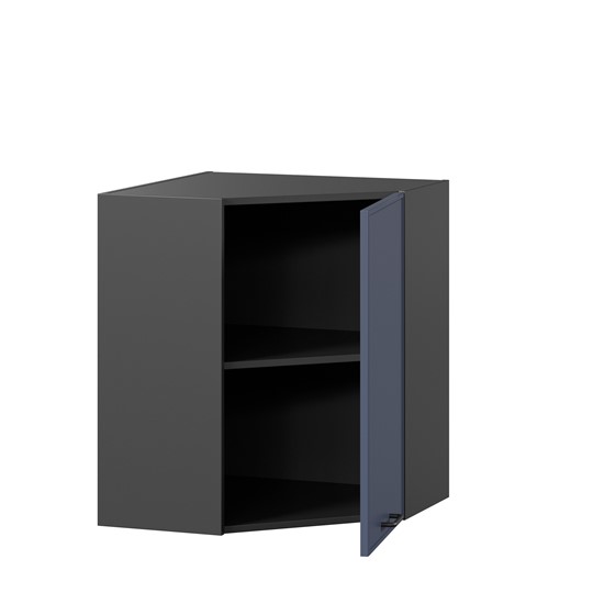 Шкаф угловой настенный Индиго ЛД 298.610.000.158, Чёрный/Тёмно-синий в Вологде - изображение 1