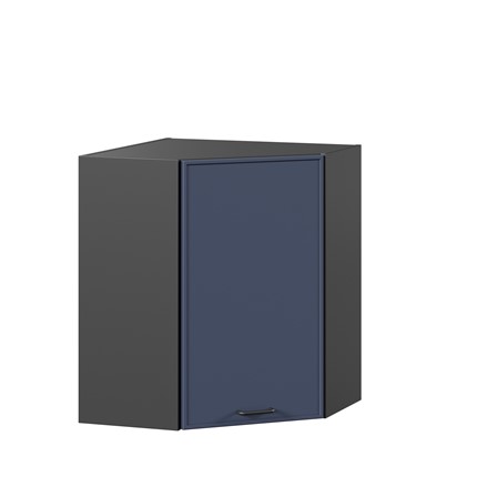 Шкаф угловой настенный Индиго ЛД 298.610.000.158, Чёрный/Тёмно-синий в Вологде - изображение