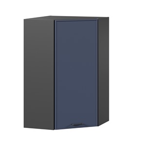 Шкаф угловой настенный высокий Индиго ЛД 298.620.000.159, Чёрный/Тёмно-синий в Вологде - предосмотр