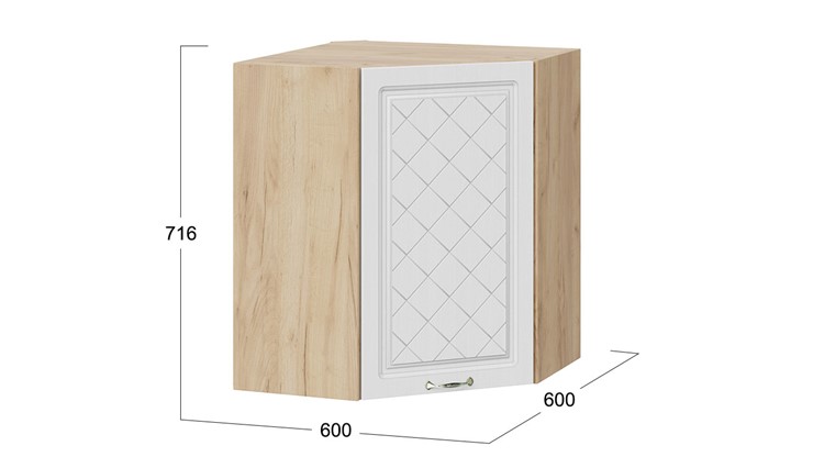 Кухонный угловой шкаф Бьянка 1В6У (Дуб крафт золотой/Дуб белый) в Вологде - изображение 2