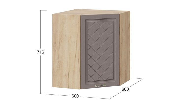 Угловой кухонный шкаф Бьянка 1В6У (Дуб крафт золотой/Дуб серый) в Вологде - изображение 2