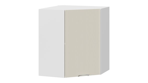Навесной угловой шкаф Кимберли 1В6У (Белый, Крем) в Вологде - изображение