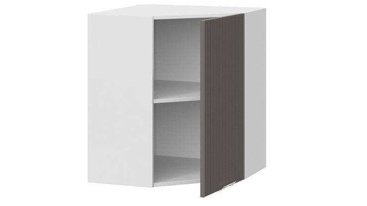 Угловой навесной шкаф Кимберли 1В6У (Белый, Муссон) в Вологде - изображение 1