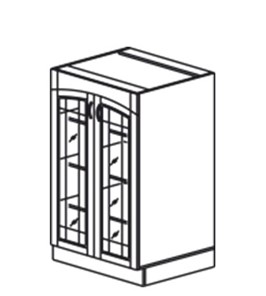 Кухонный шкаф Кантри хозяйственный (буфет со стеклом) 1320*600*525 мм в Вологде