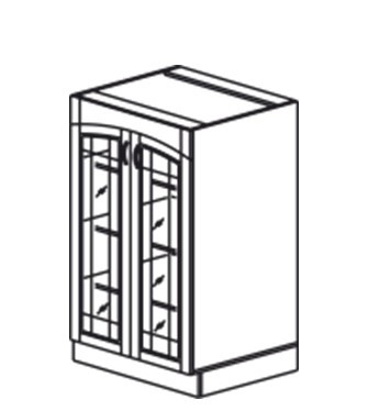 Кухонный шкаф Кантри хозяйственный (буфет со стеклом) 1320*600*525 мм в Вологде - изображение