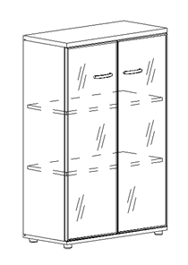 Шкаф средний Albero, со стеклом в рамке (78х36,4х119,4) в Вологде
