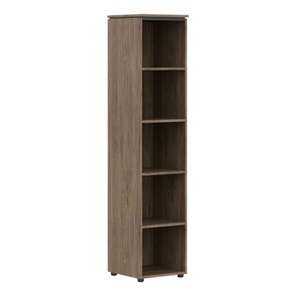 Шкаф колонна для офиса высокий MORRIS TREND Антрацит/Кария Пальмира MHC 42 (429х423х1956) в Вологде - изображение
