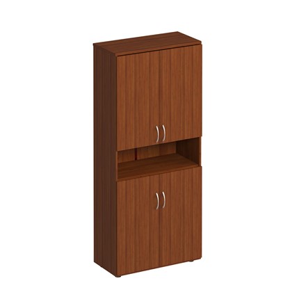 Шкаф для документов закрытый Комфорт, французский орех, 4-дверный с нишей (80х38х200) в Вологде - изображение