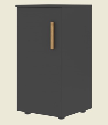 Низкий шкаф колонна с левой дверью FORTA Черный Графит FLC 40.1 (L) (399х404х801) в Вологде - изображение