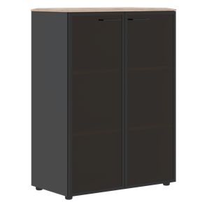 Офисный шкаф JAY JMC 85.7 комбинированный с дверьми в металлической рамке 850х430х1165 Дуб Каньон/Антрацит в Вологде