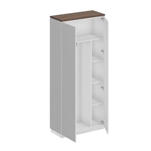 Шкаф для одежды с дополнением Bravo, дуб гладстоун/белый премиум/белый премиум (90х40х203.4) в Вологде