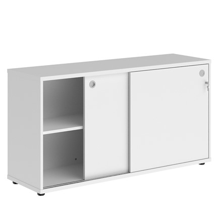 Шкаф со слайд-дверьми XTEN Белый XLC 1443 (1406х430х750) в Вологде - изображение