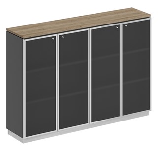Шкаф для документов средний со стеклянными дверьми в рамке Bravo (180,2х40х124,6) СИ 321 ДС АР ХР в Вологде