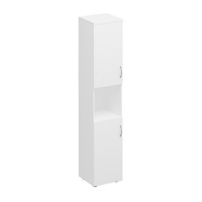 Шкаф для документов узкий 2-дверный с нишей Комфорт КФ, белый премиум (40x38x200) К.384 БП в Вологде