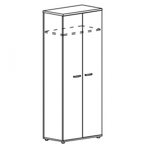 Шкаф для одежды (задняя стенка ДСП) А4, (78x43.4x193) белый премиум А4 9317 БП в Вологде