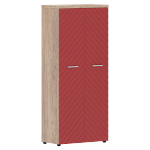 Шкаф с дверцами TORR LUX TLHC 85.1 с глухими дверьми и топом 854х452х1958 Дуб Каньон/ Красный в Вологде - предосмотр