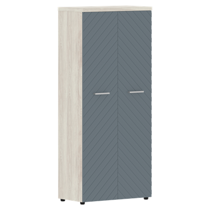 Шкаф с дверцами TORR LUX TLHC 85.1 с глухими дверьми и топом 854х452х1958 Сосна Эдмонт/ Серо-голубой в Вологде - изображение