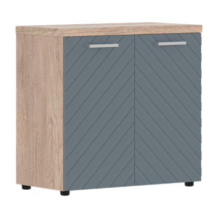 Шкаф TORR LUX TLLC 85.1 с глухими малыми дверьми и топом 854х452х833 Дуб Каньон / Серо-голубой в Вологде - изображение