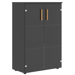Шкаф со стеклянными средними дверьми FORTA Черный Графит FMC 80.2 (798х404х1197) в Вологде