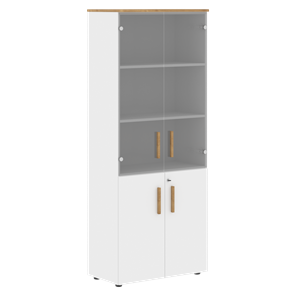 Широкий шкаф высокий FORTA Белый-Дуб Гамильтон FHC 80.2(Z) (798х404х1965) в Вологде