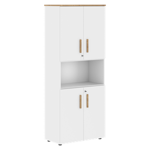 Шкаф с глухими  малыми дверьми FORTA Белый-Дуб Гамильтон FHC 80.4(Z) (798х404х1965) в Вологде - предосмотр