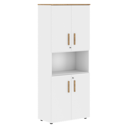 Шкаф с глухими  малыми дверьми FORTA Белый-Дуб Гамильтон FHC 80.4(Z) (798х404х1965) в Вологде - изображение