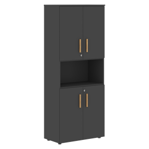 Шкаф  с глухими малыми дверями FORTA Черный Графит  FHC 80.2(Z) (798х404х1965) в Вологде