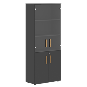 Широкий шкаф высокий FORTA Черный Графит  FHC 80.2(Z) (798х404х1965) в Вологде - предосмотр