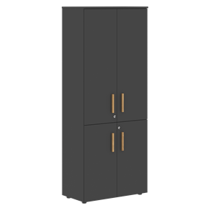 Широкий шкаф высокий FORTA Черный Графит FHC 80.2(Z) (798х404х1965) в Вологде - предосмотр