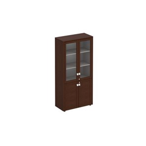 Шкаф со стеклянными дверьми высокий Премьер, венге темный (96х46х198) ПР 343 в Вологде