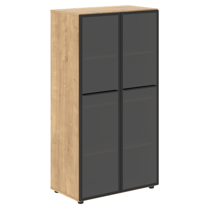 Шкаф со стеклянными дверцами  средней высоты  LOFTIS Дуб Бофорд LMC 80.2 (800х430х1517) в Вологде - изображение