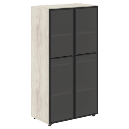 Шкаф средний со стеклянными  дверцами LOFTIS Сосна Эдмонт LMC 80.2 (800х430х1517) в Вологде - изображение