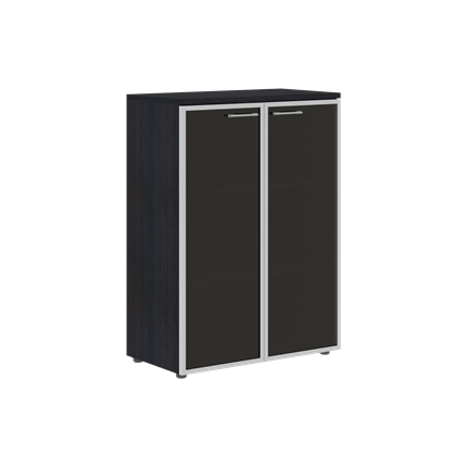 Шкаф средний со стеклянными  дверьми XTEN Дуб Юкон XMC 85.7 (850х410х1165) в Вологде - изображение