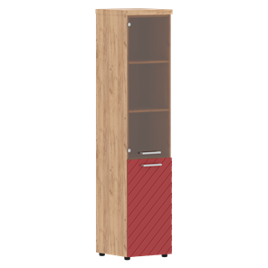 Шкаф-стеллаж TORR LUX TLHC 42.2 L колонка комбинированная с топом 435х452х1958 Дуб Бофорд/ Красный в Вологде