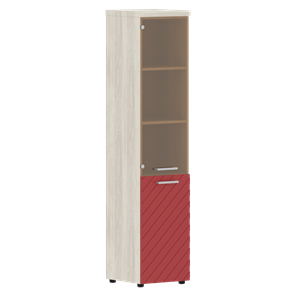 Стеллаж с дверью TORR LUX TLHC 42.2 L колонка комбинированная с топом 435х452х1958 Сосна Эдмонт/ Красный в Вологде