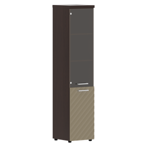 Стеллаж с дверью TORR LUX TLHC 42.2 L колонка комбинированная с топом 435х452х1958 Венге/ Капучино в Вологде
