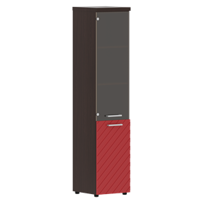 Стеллаж с дверью TORR LUX TLHC 42.2 L колонка комбинированная с топом 435х452х1958 Венге/ Красный в Вологде
