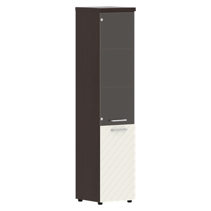 Шкаф-стеллаж TORR LUX TLHC 42.2 L колонка комбинированная с топом 435х452х1958 Венге/ Латте в Вологде - изображение
