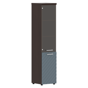Стеллаж с дверью TORR LUX TLHC 42.2 L колонка комбинированная с топом 435х452х1958 Венге/Серо-голубой в Вологде