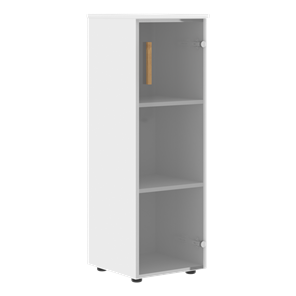 Средний шкаф колонна со стеклянной правой дверью  FORTA Белый FMC 40.2 (R) (399х404х801) в Вологде - предосмотр