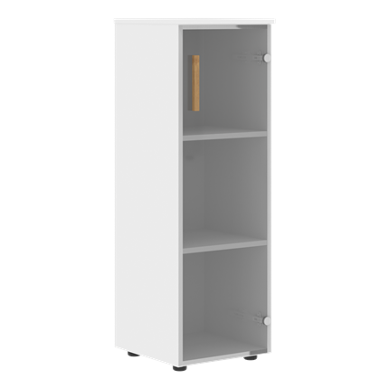 Средний шкаф колонна со стеклянной правой дверью  FORTA Белый FMC 40.2 (R) (399х404х801) в Вологде - изображение
