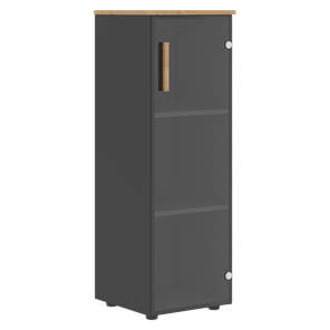 Средний шкаф колонна со стеклянной дверью правой FORTA Графит-Дуб Гамильтон  FMC 40.2 (R) (399х404х801) в Вологде