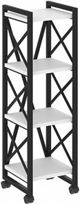 Стеллаж подкатной Loft VR.L-MST.K-4.4, Белый/Черный металл в Вологде