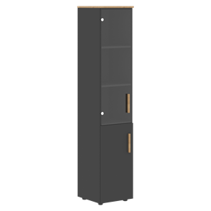 Высокий шкаф колонна с глухой дверью FORTA Графит-Дуб Гамильтон  FHC 40.2 (L/R) (399х404х1965) в Вологде