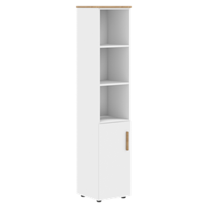 Шкаф колонна высокий с глухой малой дверью левой FORTA Белый-Дуб Гамильтон FHC 40.5 (L) (399х404х1965) в Вологде - предосмотр