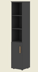 Шкаф колонна высокий с глухой малой дверью левой FORTA Черный Графит  FHC 40.5 (L) (399х404х1965) в Вологде