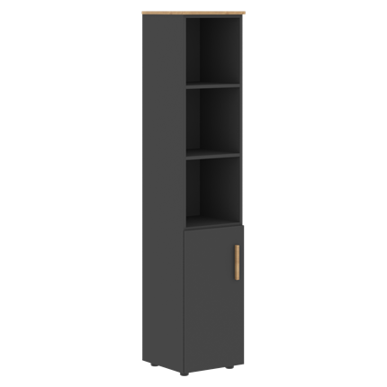 Высокий шкаф с глухой малой дверью  левой FORTA Графит-Дуб Гамильтон  FHC 40.5 (L) (399х404х1965) в Вологде - изображение