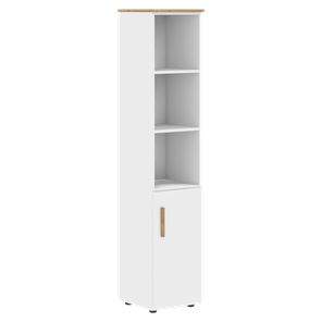 Высокий шкаф колонна с глухой малой дверью правой FORTA Белый-Дуб Гамильтон FHC 40.5 (R) (399х404х1965) в Вологде