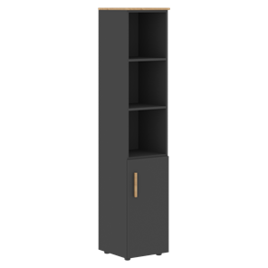 Шкаф колонна высокий с глухой малой дверью правой FORTA Графит-Дуб Гамильтон  FHC 40.5 (R) (399х404х1965) в Вологде