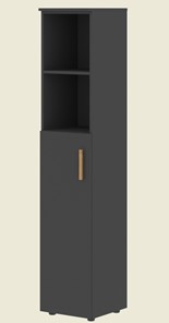 Шкаф колонна высокий с глухой средней дверью левой FORTA Черный Графит  FHC 40.6 (L) (399х404х1965) в Вологде